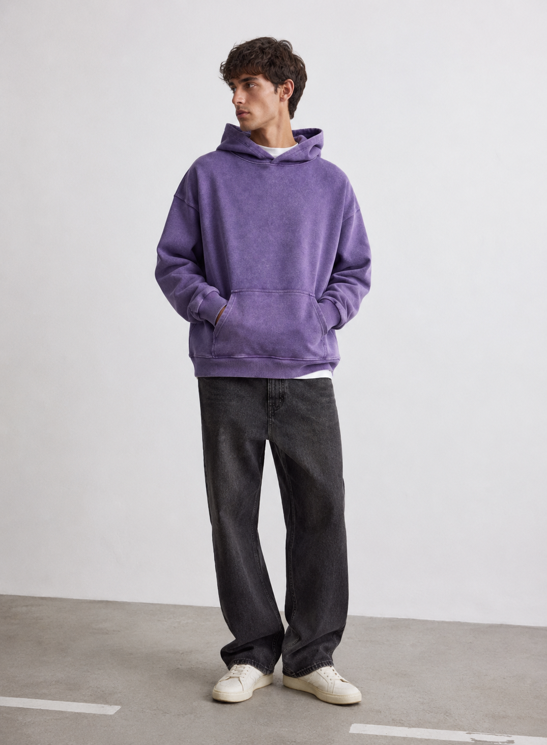 Purple Washed Oversized Hoodie