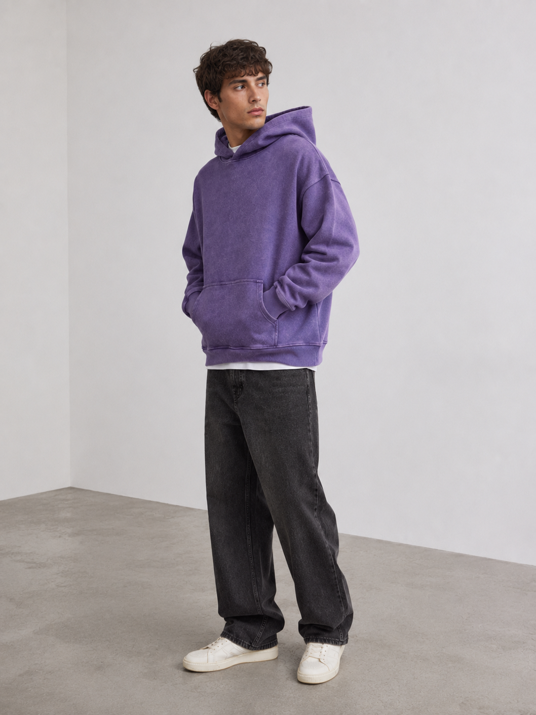 Purple Washed Oversized Hoodie
